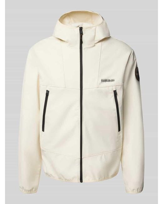 Napapijri Jacke mit Kapuze und Reißverschlusstaschen Modell 'BIOIS' in Natural für Herren