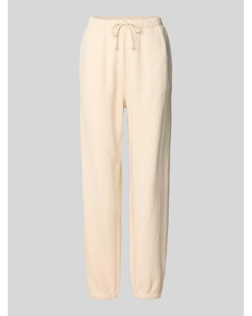 American Vintage Sweatpants Met Elastische Band, Model 'Fiky' in het Natural