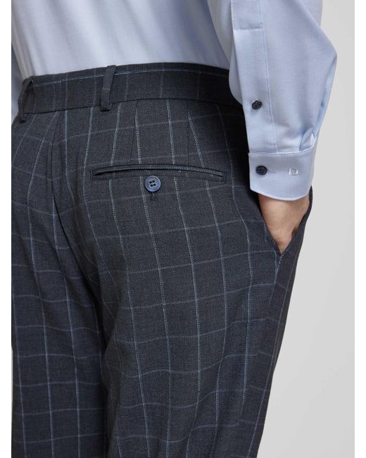 SELECTED Slim Fit Pantalon Met Ruitjes in het Blue voor heren