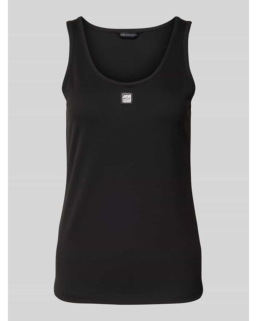 ARMANI EXCHANGE Black Top Mit Label-Patch