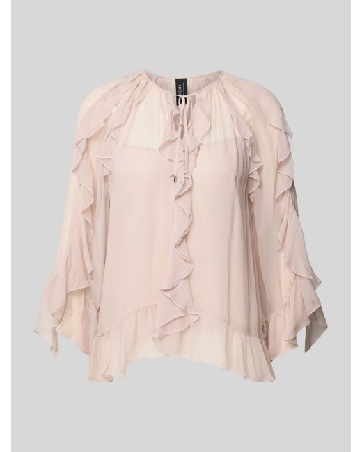 Marc Cain Blouse Van Viscose Met Volants in het Natural
