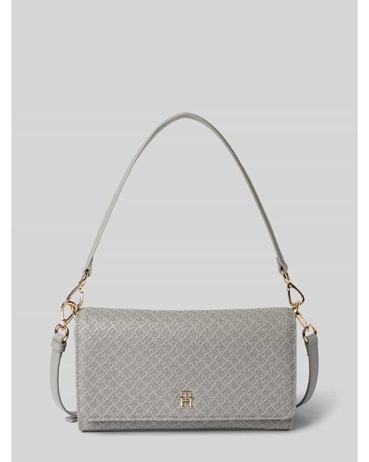 Tommy Hilfiger Gray Umhängetasche Mit Label-Strukturmuster Modell 'Eternity'