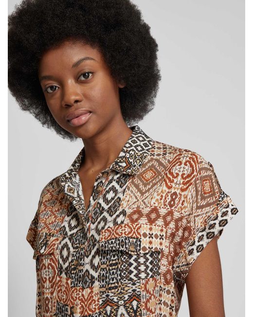 Apricot Midi-Jurk Met All-Over Print in het Metallic