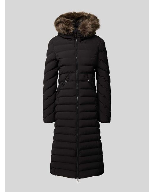 Superdry Gewatteerde Lange Jas Met Tweewegsritssluiting, Model 'Fuji' in het Black