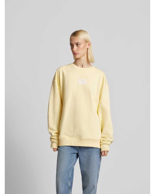 Oh April White Oversized Sweatshirt mit Label-Print