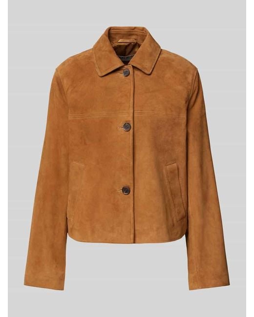 Jake*s Brown Regular Fit Wildlederjacke mit Leistentaschen