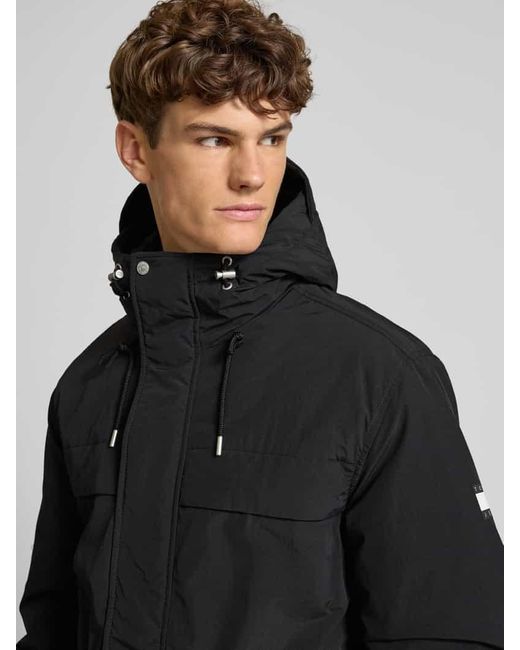Tommy Hilfiger Regular Fit Parka mit Kapuze Modell 'CITY READY' in Black für Herren