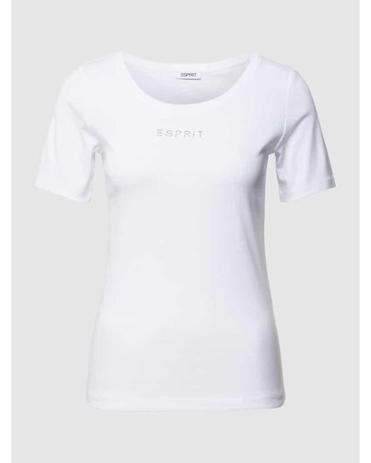 Esprit White T-Shirt mit Label-Detail
