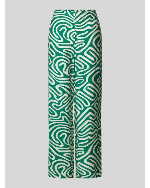 Vero Moda Regular Fit Brede Broek Met All-over Patroon in het Green