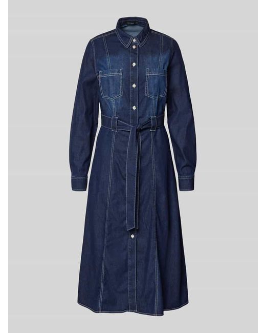 Zero Blue Jeanskleid Mit Bindegürtel