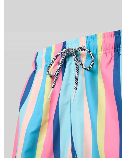 Boardies Badehose mit Streifenmuster Modell 'Cake Stripe' in Blue für Herren
