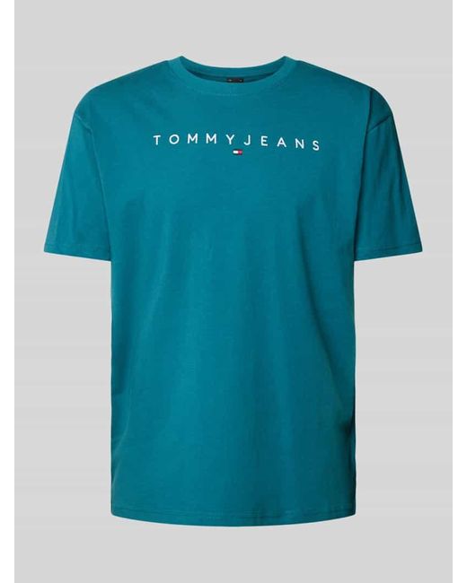Tommy Hilfiger Regular Fit T-Shirt mit Label-Stitching in Blue für Herren
