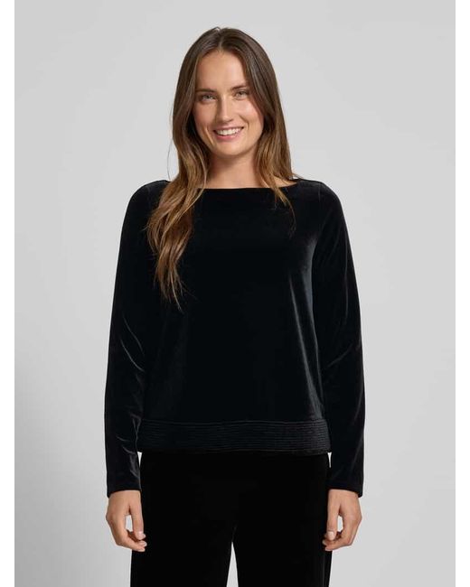 Emporio Armani Black Longsleeve mit U-Boot-Ausschnitt