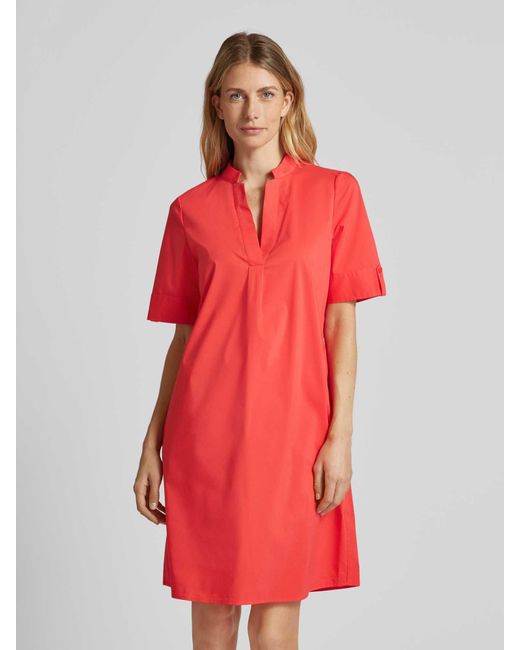 Comma, Red Knielanges Kleid mit Tunikakragen