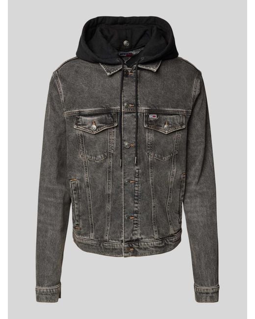 Tommy Hilfiger Regular Fit Jeansjack Met Labelstitching, Model 'Ryan' in het Gray voor heren