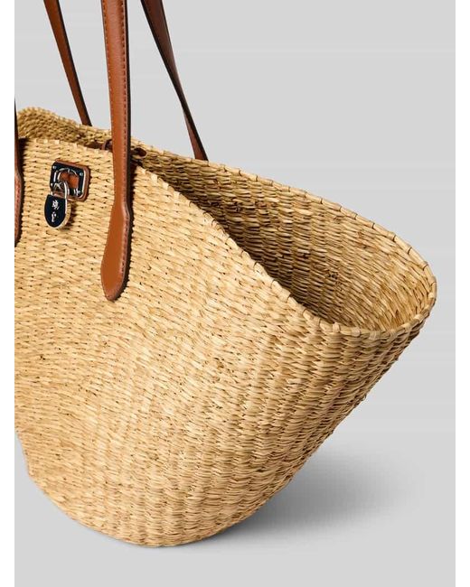 Ralph Lauren Natural Handtasche in Flecht-Optik