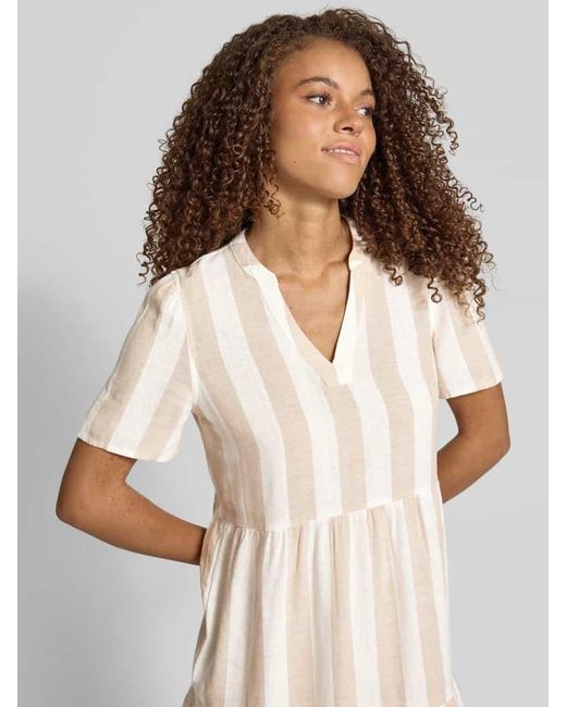 ONLY Natural Comfort Fit Freizeitkleid aus Viskose-Leinen-Mix Modell 'TIRI-CARO'