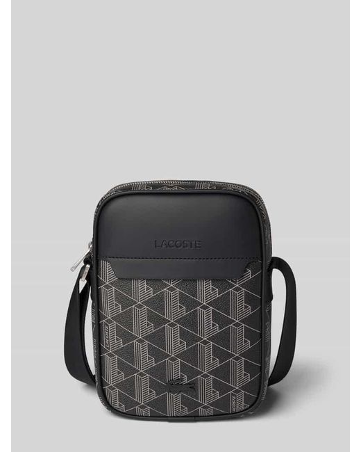 Lacoste Camera Bag mit Logo-Muster in Black für Herren