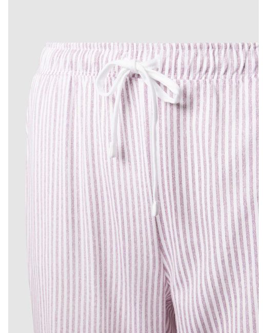 S.oliver Pink Pyjama-Hose aus Baumwoll-Viskose-Mix mit Streifenmuster