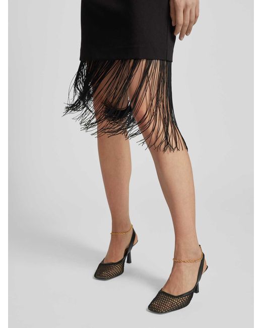 Stefanel Mini-jurk Met Franjes in het Black