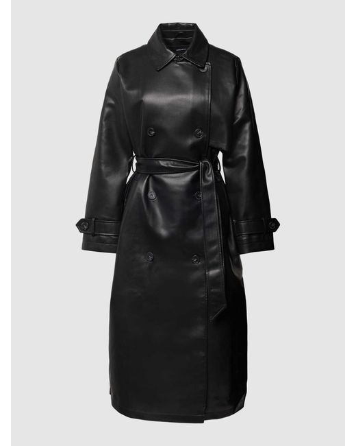 Vero Moda Trenchcoat in Leder-Optik Modell 'AMALIE' in Black für Herren