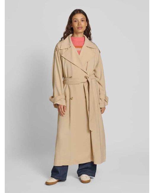 Boss Natural Trenchcoat mit Bindegürtel Modell 'Coluent'