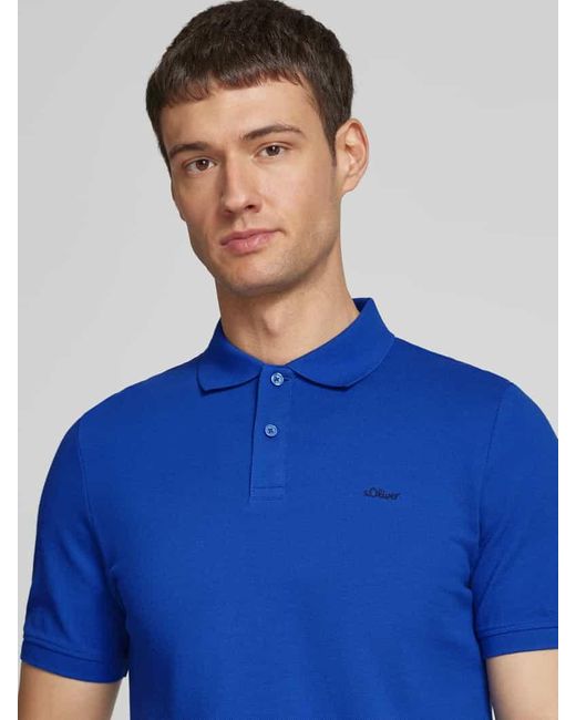 S.oliver Regular Fit Poloshirt Aus Reiner Baumwolle Mit Label Stitching in Blue für Herren