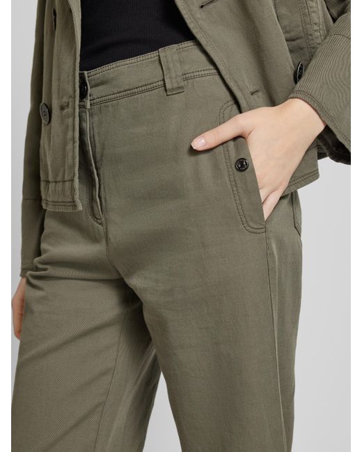 Marc Cain Wide Fit Broek Met Knoopsluiting in het Green