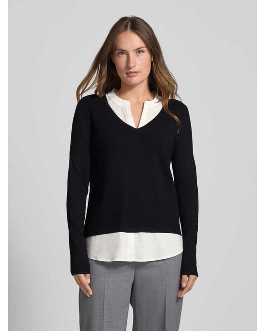 Comma, Blue Strickpullover mit Strukturmuster