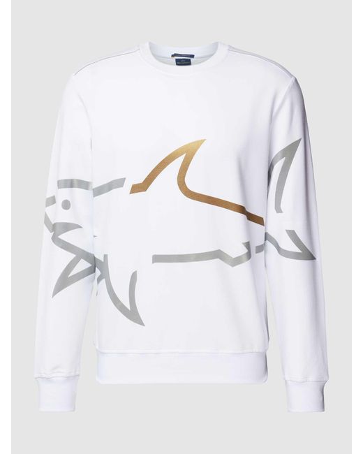 Paul & Shark Sweatshirt Met Logoprint in het Gray voor heren