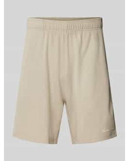 Another Cotton Lab Korte Relaxed Fit Broek Met Structuurmotief in het Natural voor heren