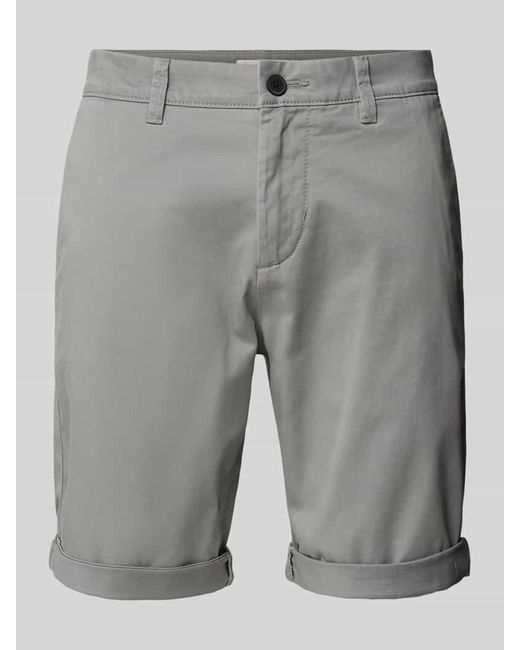 Tom Tailor Slim Fit Chino-Shorts in unifarbenem Design in Gray für Herren
