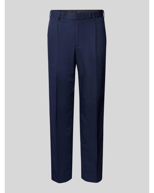 Forét Regular Fit Stoffen Broek Met Bandplooien, Model 'Writer' in het Blue voor heren