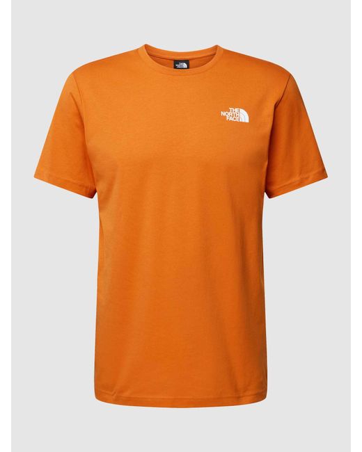 The North Face T-shirt Met Labelprint in het Orange voor heren
