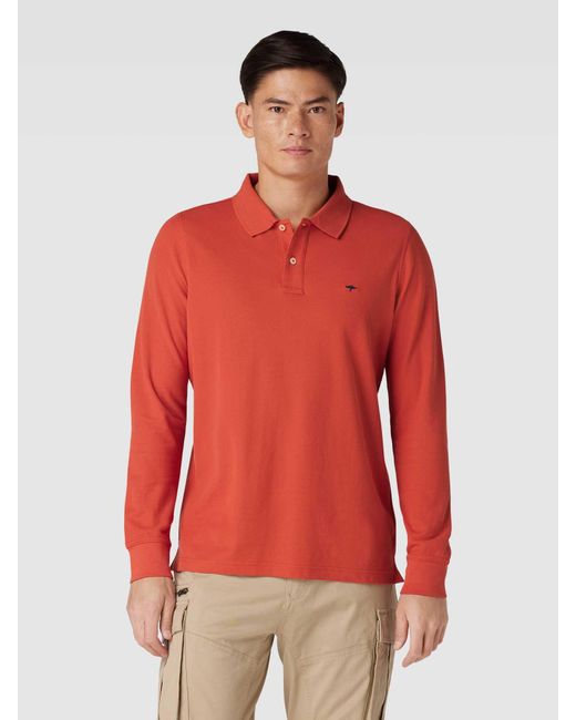 Fynch-Hatton Poloshirt mit Logo-Stitching in Red für Herren