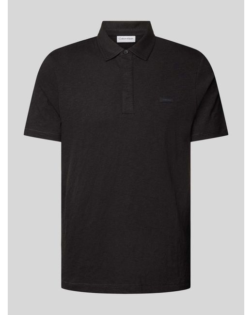 Calvin Klein Regular Fit Poloshirt Met Knoopsluiting in het Black voor heren