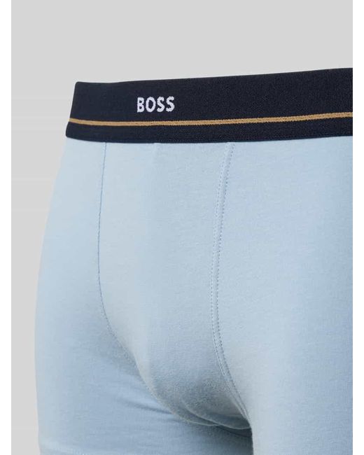Boss Regular Fit Trunks aus Baumwoll-Elasthan-Mix im 5er-Pack in Blue für Herren