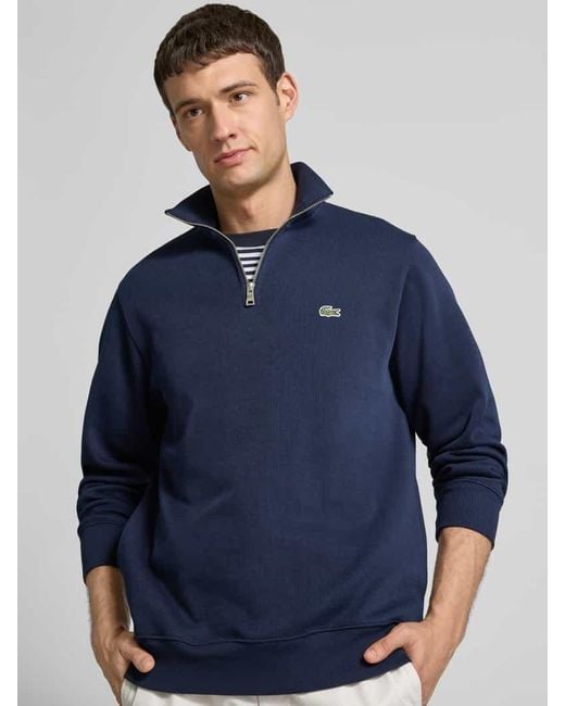 Lacoste Regular Fit Troyer aus reiner Baumwolle in Blue für Herren