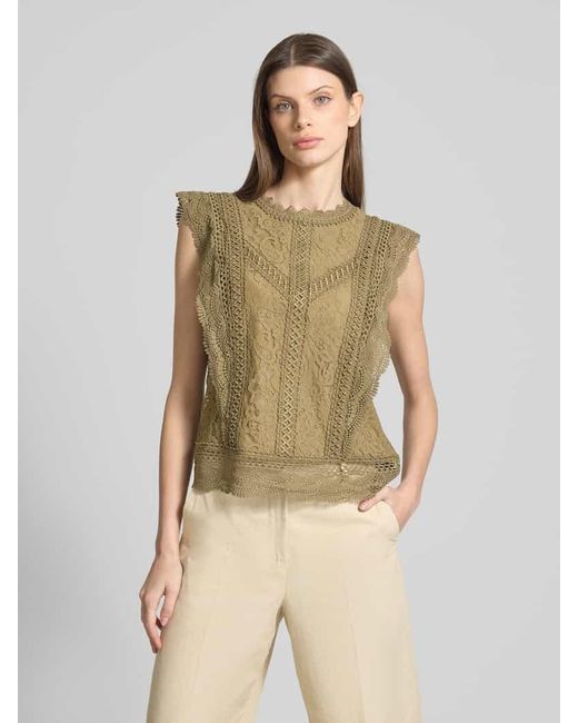 S.oliver Natural Regular Fit Bluse aus Spitze