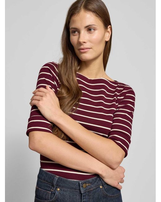 Ralph Lauren Regular Fit T-Shirt Met 1/2-Mouwen, Model 'Judy' in het Red