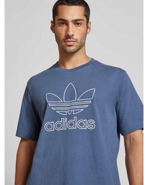 Adidas Originals T-Shirt mit Label-Stitching in Blue für Herren