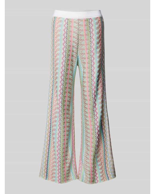 Marc Cain Multicolor Flared Stoffhose mit Allover-Muster