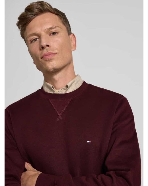 Tommy Hilfiger Regular Fit Sweatshirt Baumwoll-Mix in Purple für Herren