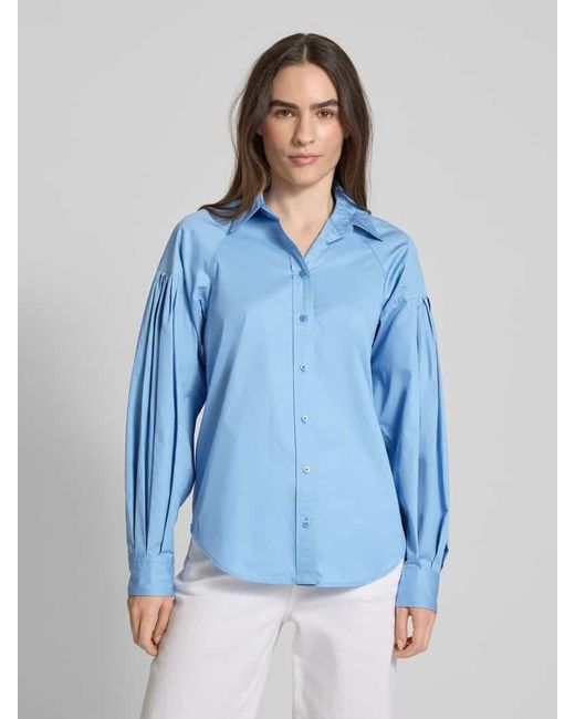 Ralph Lauren Blue Relaxed Fit Hemdbluse Mit Ballonärmeln Modell 'Jaithey'