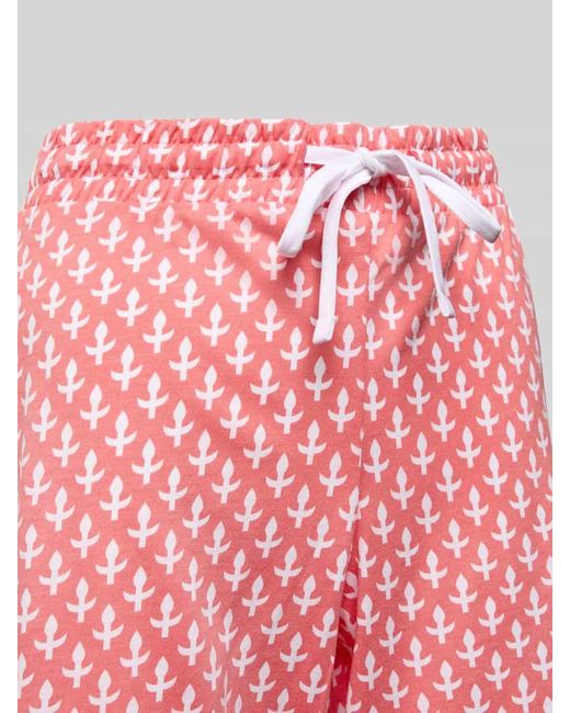 Christian Berg Women Red Pyjama-Shorts mit elastischem Bund