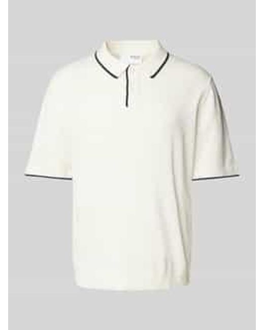 SELECTED Poloshirt Met 1/2 Mouwen in het Natural voor heren