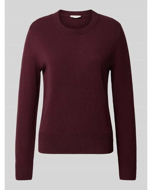 Tom Tailor Purple Regular Fit Strickpullover aus Baumwoll-Kaschmir-Mix