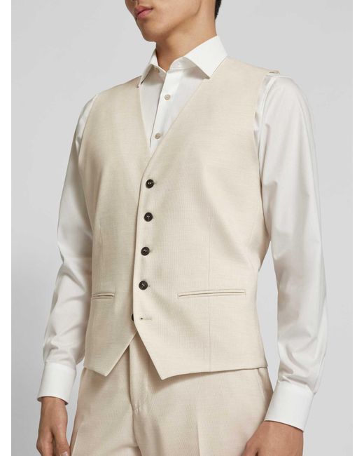SELECTED Gilet Met Knoopsluiting in het Natural voor heren