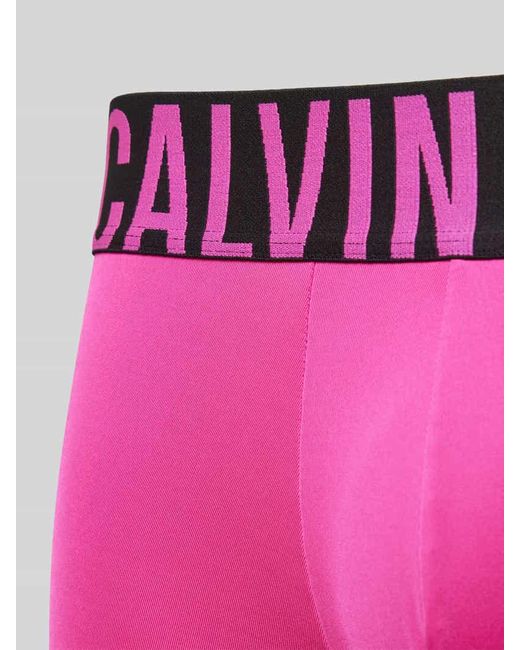 Calvin Klein Trunks mit elastischem Logo-Bund im 3er-Pack in Pink für Herren