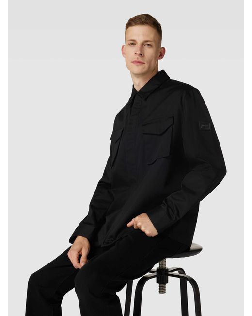 HUGO Jacke mit Label-Patch Modell 'Efris' in Black für Herren